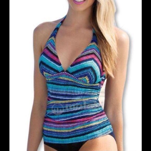 Profile multicolored tankini top. NWT - Picture 2 of 9